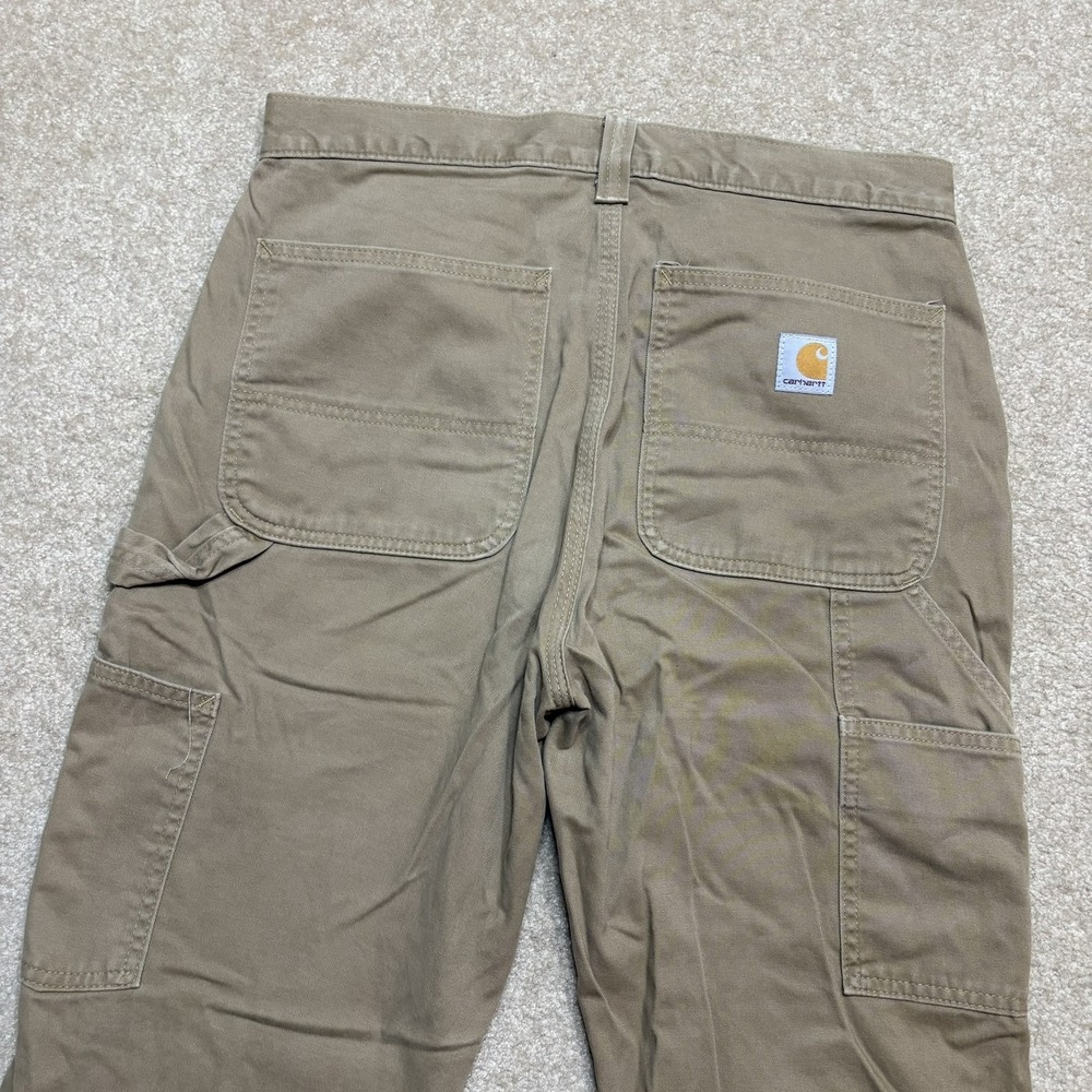 Carhartt Pants Mens 31x34 Beige B324 Relaxed Fit Work Canvas Carpenter Utility